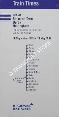 Train Times - Crewe, Stoke-on-Trent, Derby, Nottingham, 30 September 1991 to 10 May 1992 by Regional Railways